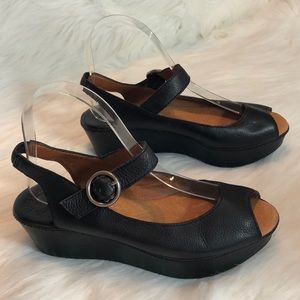 Lucky Brand Black Wedge Sandals